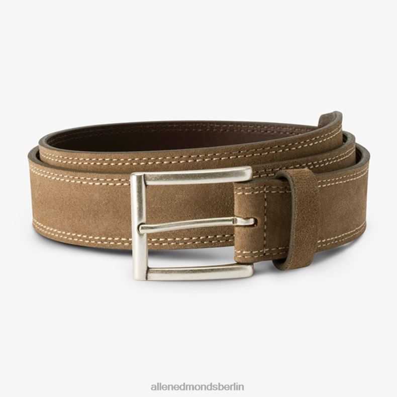 Allen Edmonds Taupe unisex Bourbon Street Wildleder-Kleidergürtel 82J2T571
