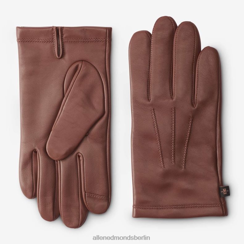 Allen Edmonds Sattelbraun unisex Mit Kaschmir gefütterte technische Lederhandschuhe 82J2T592