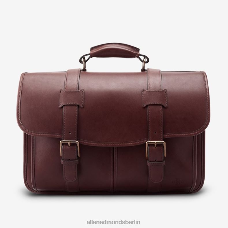 Allen Edmonds Kaffeebraun unisex Kollektion aus Sattelleder – Aktentasche mit doppelter Klappe 82J2T589