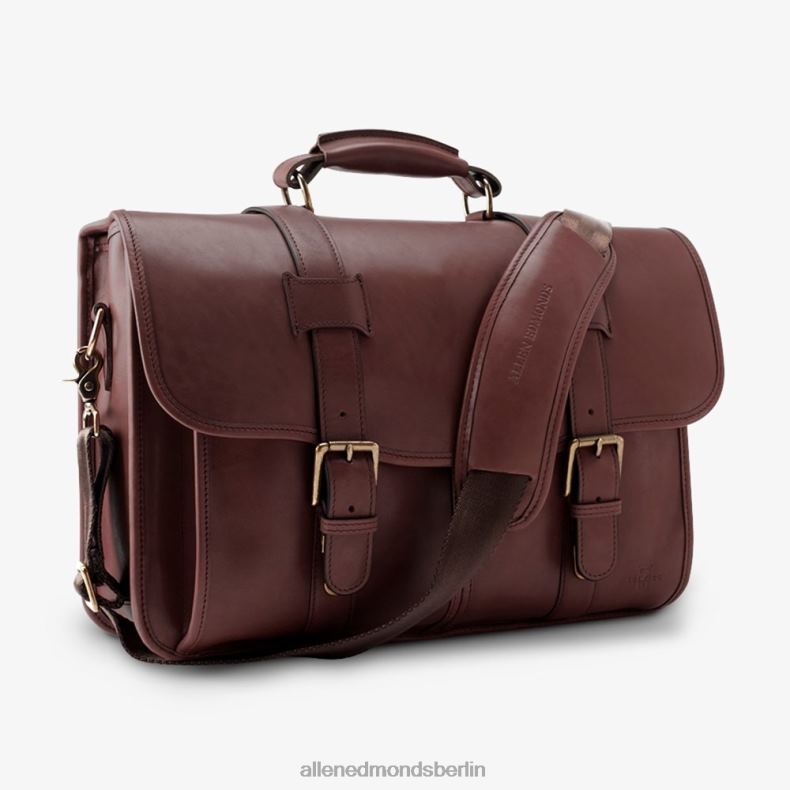 Allen Edmonds Kaffeebraun unisex Kollektion aus Sattelleder – Aktentasche mit doppelter Klappe 82J2T589