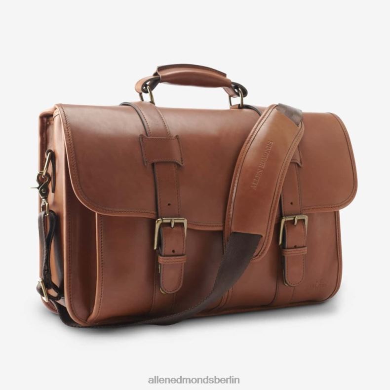 Allen Edmonds bräunen unisex Kollektion aus Sattelleder – Aktentasche mit doppelter Klappe 82J2T370