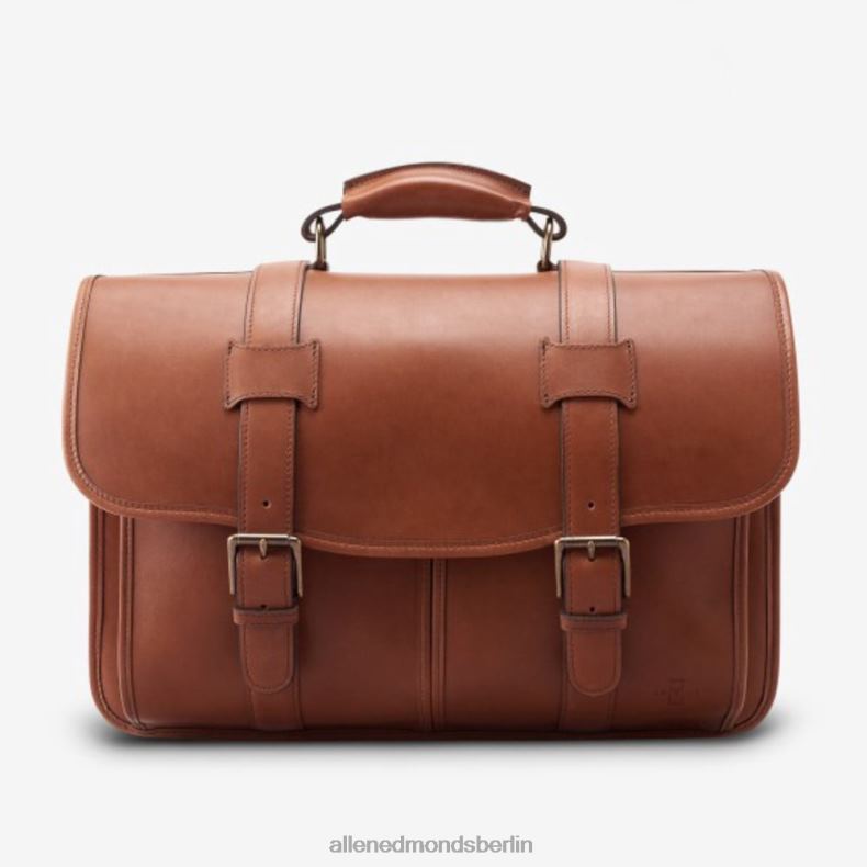Allen Edmonds bräunen unisex Kollektion aus Sattelleder – Aktentasche mit doppelter Klappe 82J2T370