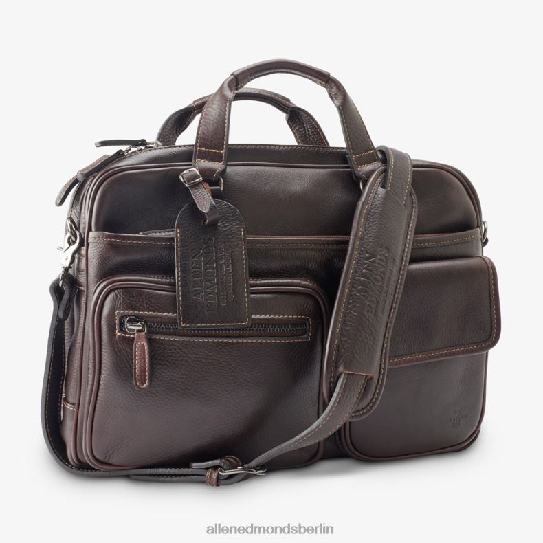 Allen Edmonds dunkelbraun unisex American Grain Collection – Aktentasche mit mehreren Taschen 82J2T400