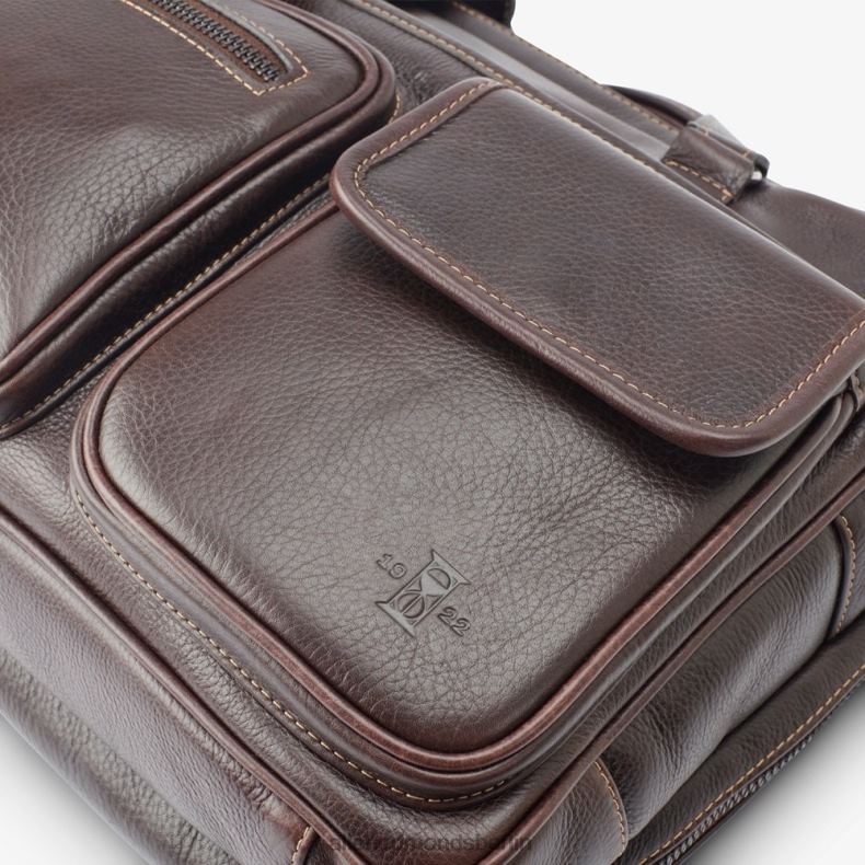 Allen Edmonds dunkelbraun unisex American Grain Collection – Aktentasche mit mehreren Taschen 82J2T400